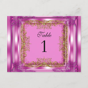 Tarjetas de lugar de asiento número de mesa dorado