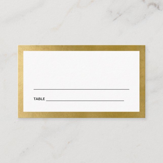 TARJETAS DE LUGAR DE BARRA DE ORO DE FAUX SIMPLE Y (Anverso)