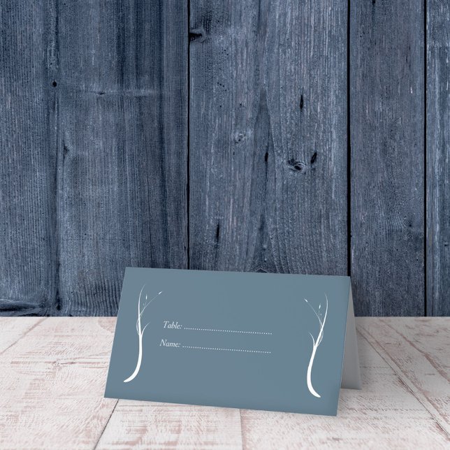 Tarjetas de lugar de boda azul polvoriento (Dusty Blue Wedding Place Cards)