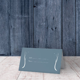 Tarjetas de lugar de boda azul polvoriento