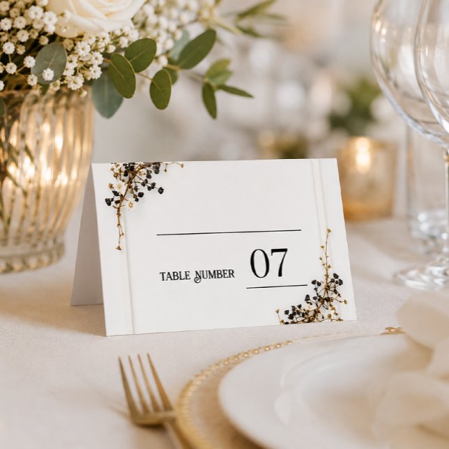 Tarjetas de lugar de boda botánicas modernas en bl (Subido por el creador)