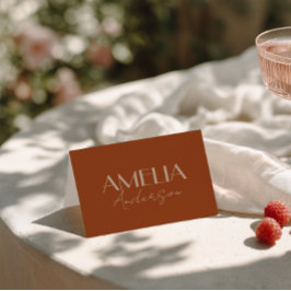 Tarjetas de lugar de boda Burnt Orange Gold Old Mo