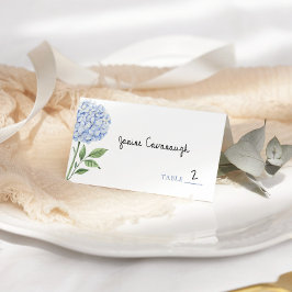 Tarjetas de lugar de boda, Clásica Hydrangea Azul