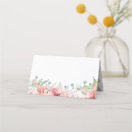 Tarjetas de lugar de boda con flores de acuarela