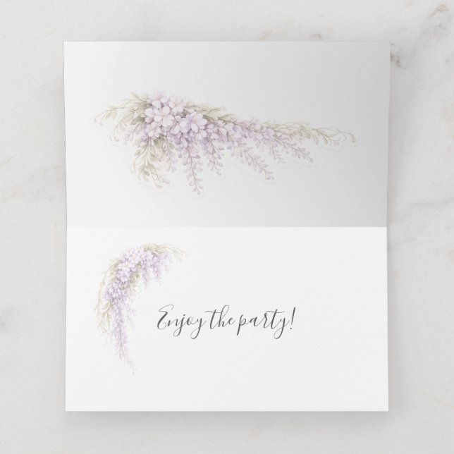Tarjetas de lugar de boda con glicina Regency (Interior desplegado)
