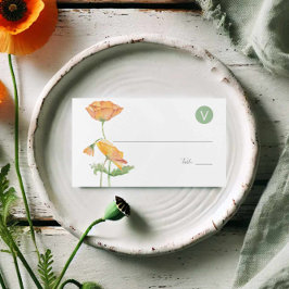 Tarjetas de lugar de boda con opción de comida flo