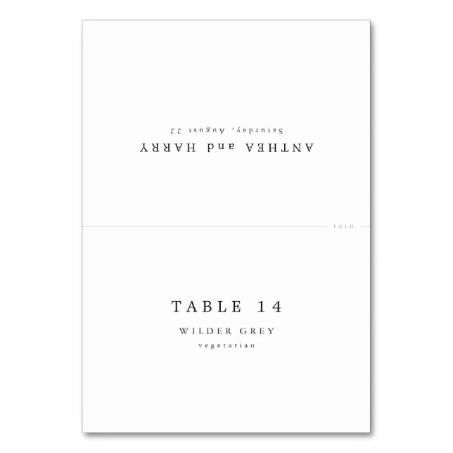 Tarjetas de lugar de boda con Serif moderno con op (Anverso)