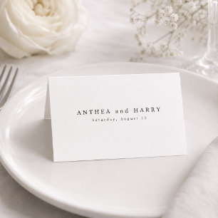 Tarjetas de lugar de boda con Serif moderno con op