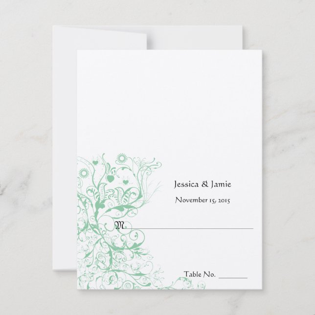 Tarjetas de lugar de boda con tienda de campaña pl (Anverso)