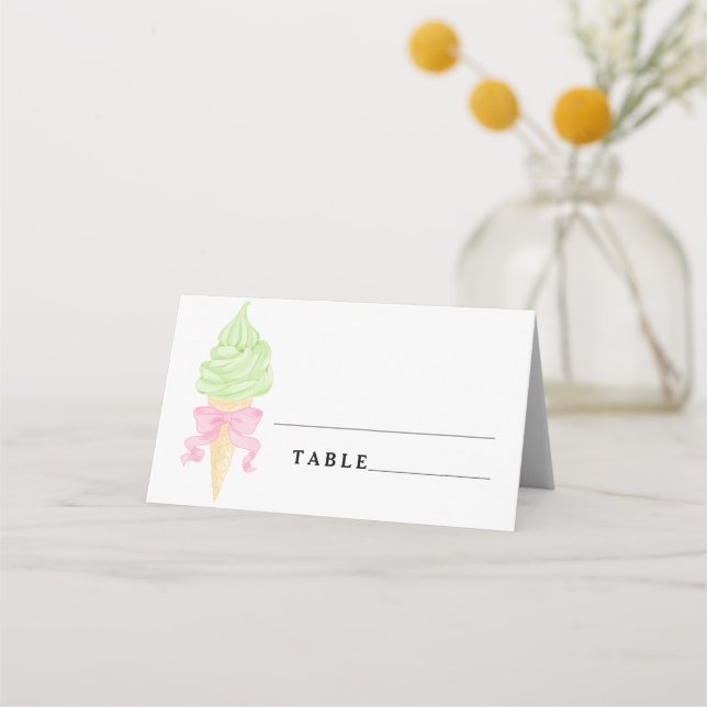 Tarjetas de lugar de boda de helado (Anverso)