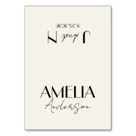 Tarjetas de lugar de boda de marfil negro elegante