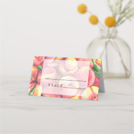 Tarjetas de lugar de boda de melocotones