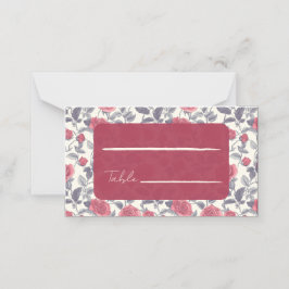 Tarjetas de lugar de boda de rosa linda