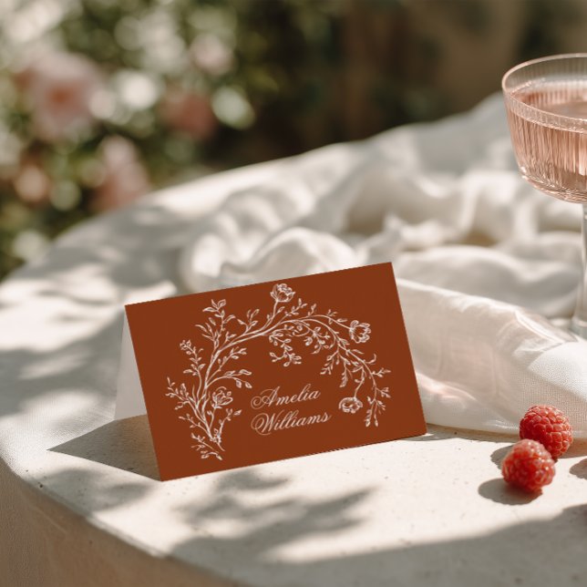 Tarjetas de lugar de boda de terracota floral nara (Subido por el creador)