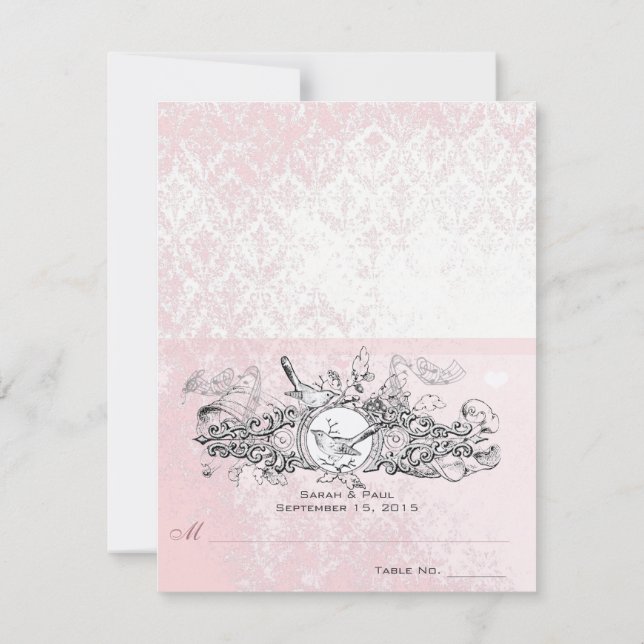 Tarjetas de lugar de boda de tienda plegable de br (Reverso)