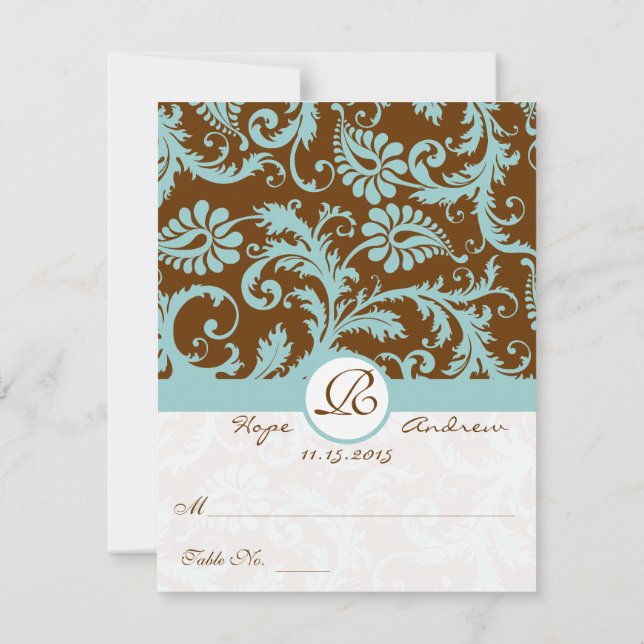 Tarjetas de lugar de boda de tienda plegable y pun (Reverso)