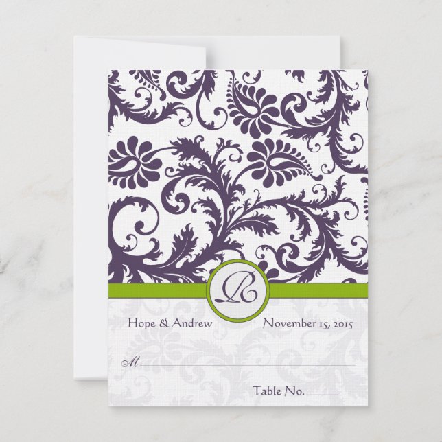 Tarjetas de lugar de boda de tienda plegable y pun (Reverso)