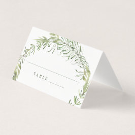 Tarjetas de lugar de boda de vegetación botánica e