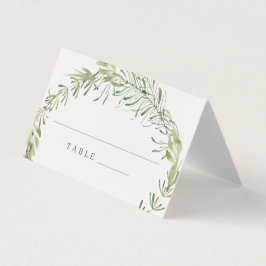 Tarjetas de lugar de boda de vegetación botánica e