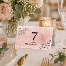 Tarjetas de lugar de boda elegancia botánica rosa