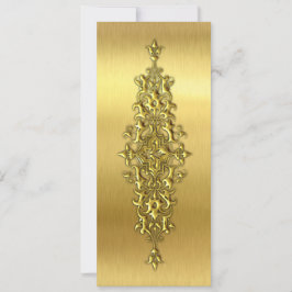 Tarjetas de lugar de boda elegantes, doradas