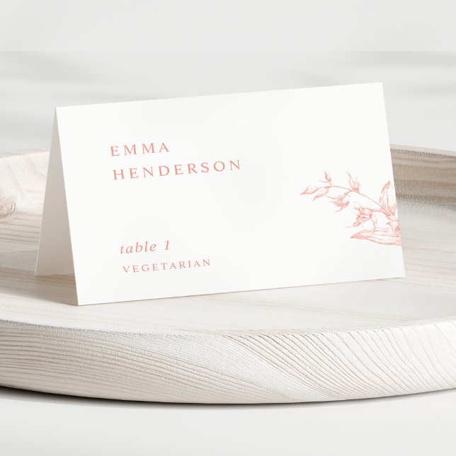 Tarjetas de lugar de boda elegantes rosa melocotón (Subido por el creador)