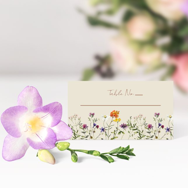 Tarjetas de lugar de boda en jardín de flores silv (Subido por el creador)