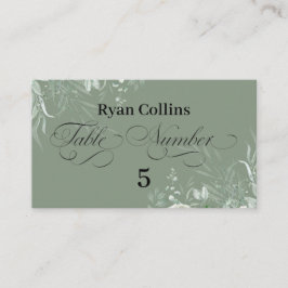Tarjetas de lugar de boda en verde salvia | Verde 