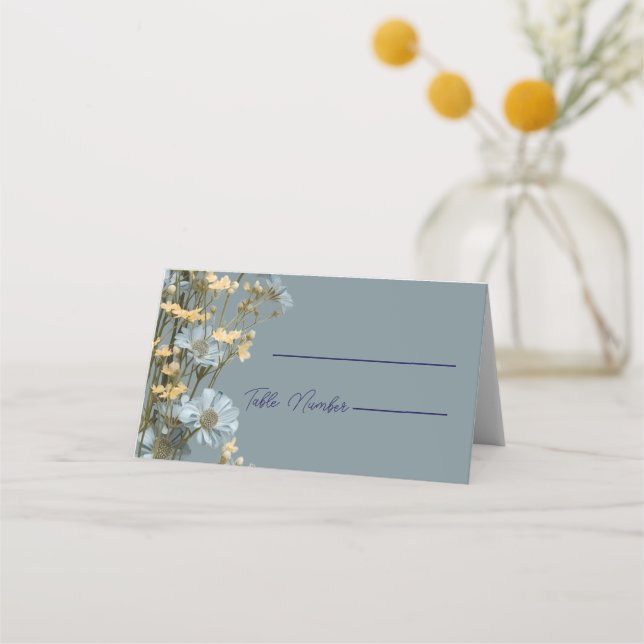 Tarjetas de lugar de boda florales modernas (Anverso)