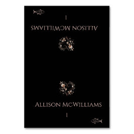 Tarjetas de lugar de boda - Icono de pez - Flores 