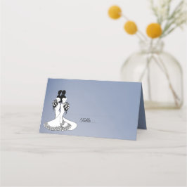 Tarjetas de lugar de boda lésbica Niebla Elegante