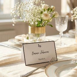 Tarjetas de Lugar de Boda Minimalista con Etiqueta