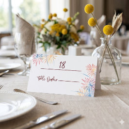 Tarjetas de lugar de boda minimalista del 4 de jul