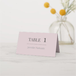 Tarjetas de lugar de boda minimalistas | Rosa polv