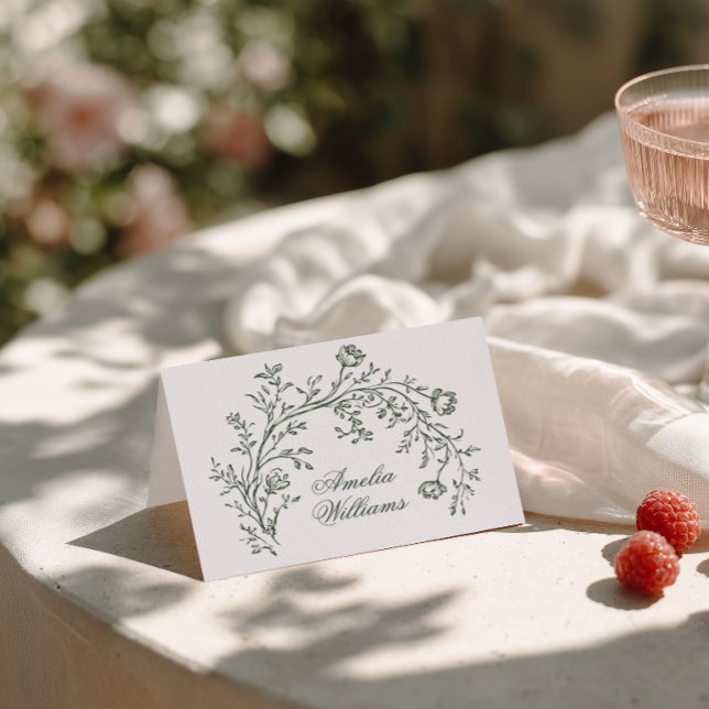 Tarjetas de lugar de boda modernas boho con flores (Subido por el creador)