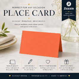 Tarjetas de lugar de boda naranja personalizadas