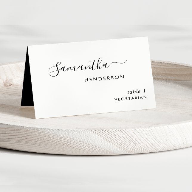 Tarjetas de lugar de boda personalizadas en negro  (Subido por el creador)