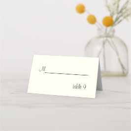 Tarjetas de lugar de boda sencillas de marfil chic