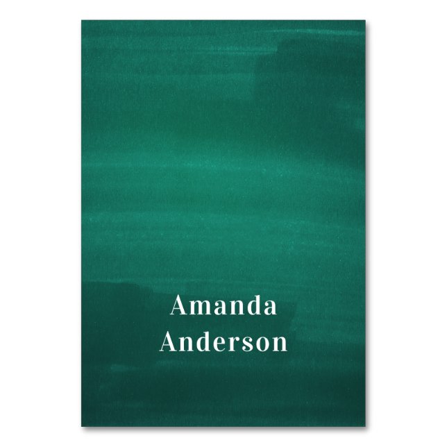 Tarjetas de lugar de boda verde oscuro. Esmeralda  (Anverso)