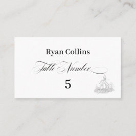 Tarjetas de lugar de caligrafía de iglesia