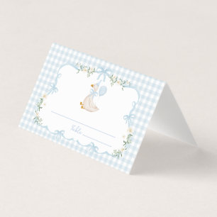 Tarjetas de lugar de cumpleaños con un lazo azul d