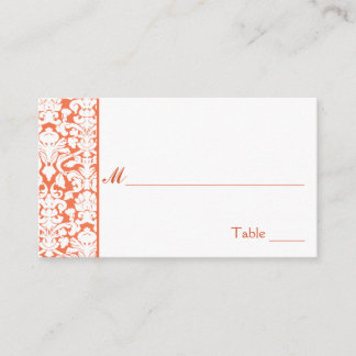 Tarjetas de lugar de Damasco blanco y naranja