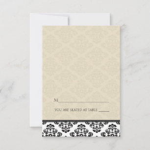 Tarjetas de lugar de damasco marfil de tienda pleg