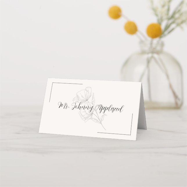 Tarjetas de Lugar de Elegancia Beige (Anverso)