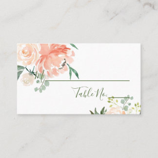 Tarjetas de lugar de flores de acuarela de PixDezi