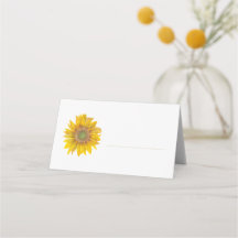 Tarjetas de lugar de girasoles simples