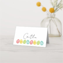 Tarjetas de lugar de huevo de Pascua