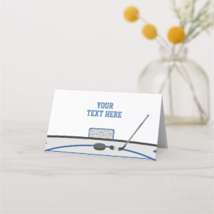Tarjetas de lugar de la carpa del tema de hockey