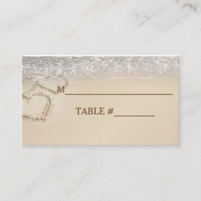 TARJETAS DE LUGAR DE LA MESA - BODA AZUL DE PLAYA/ (Anverso)