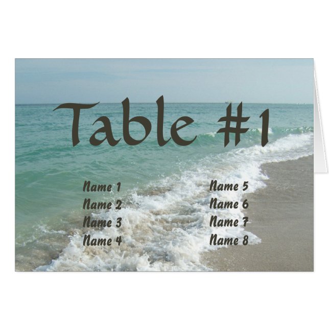 Tarjetas de lugar de la tabla de bodas de destino  (Anverso (Horizontal))